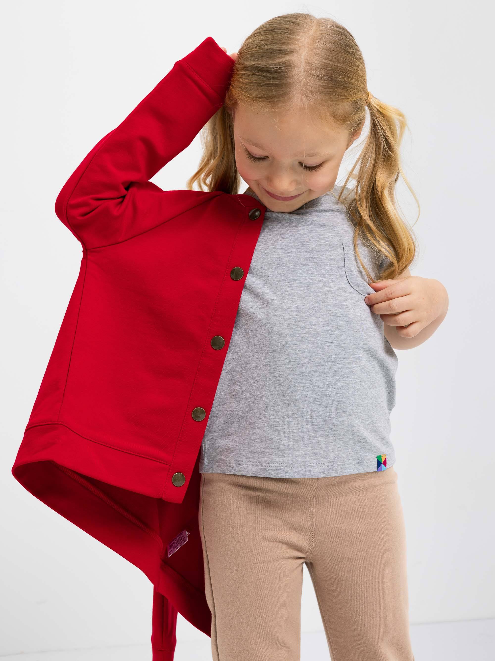 Czerwona bluza bomber z kieszeniami