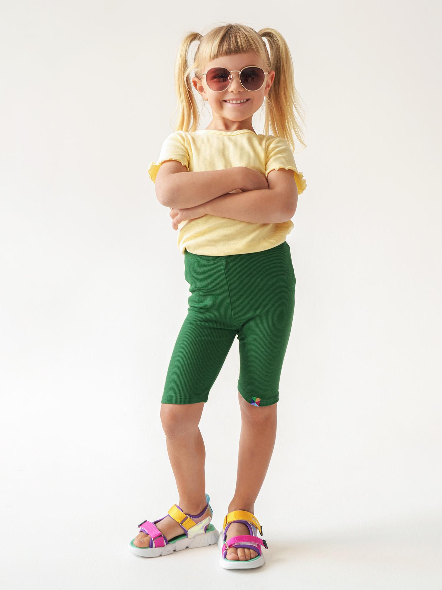 Ciemnozielone kolarki prążkowane Junior