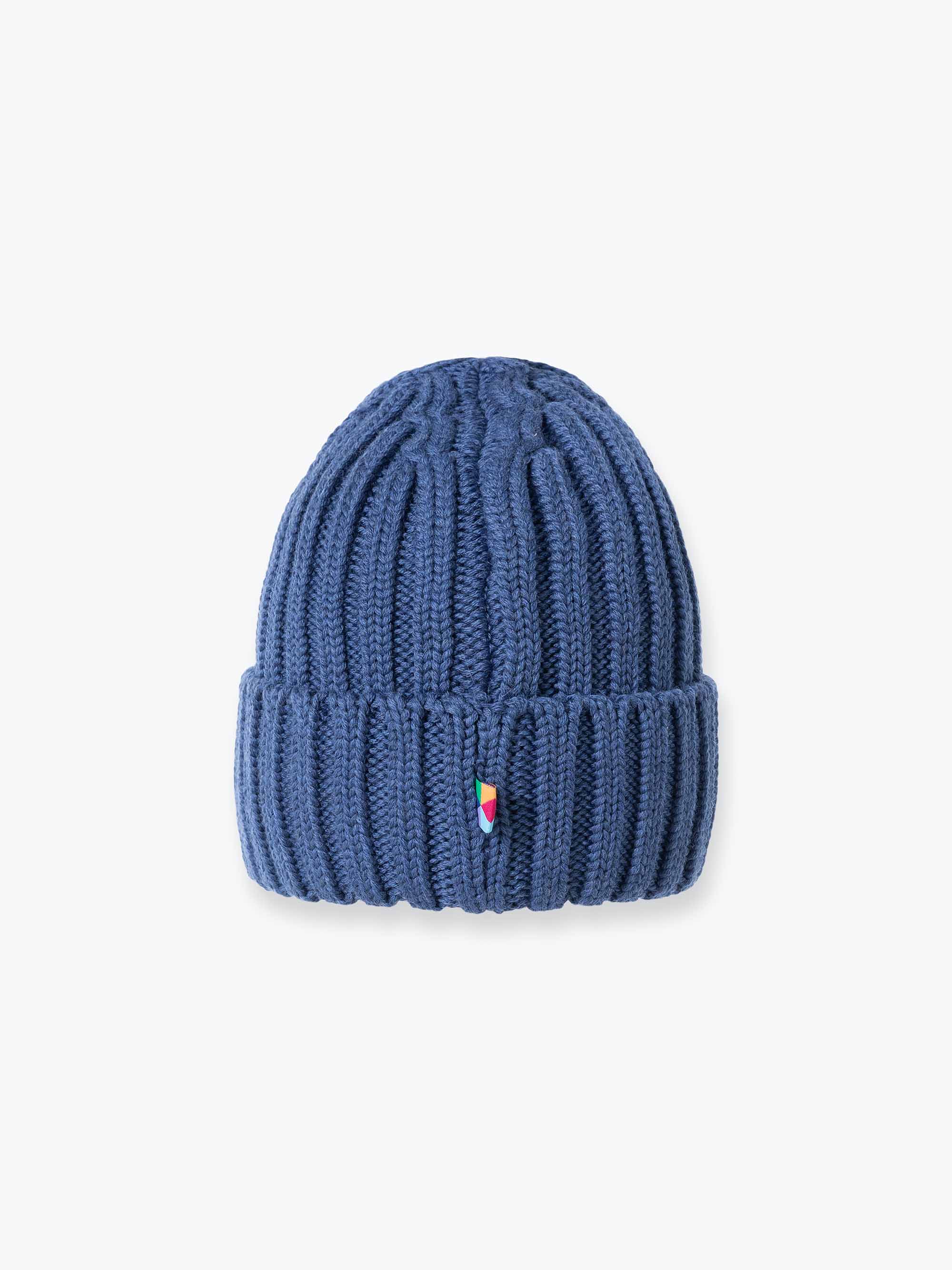 Granatowa czapka merino o grubym splocie