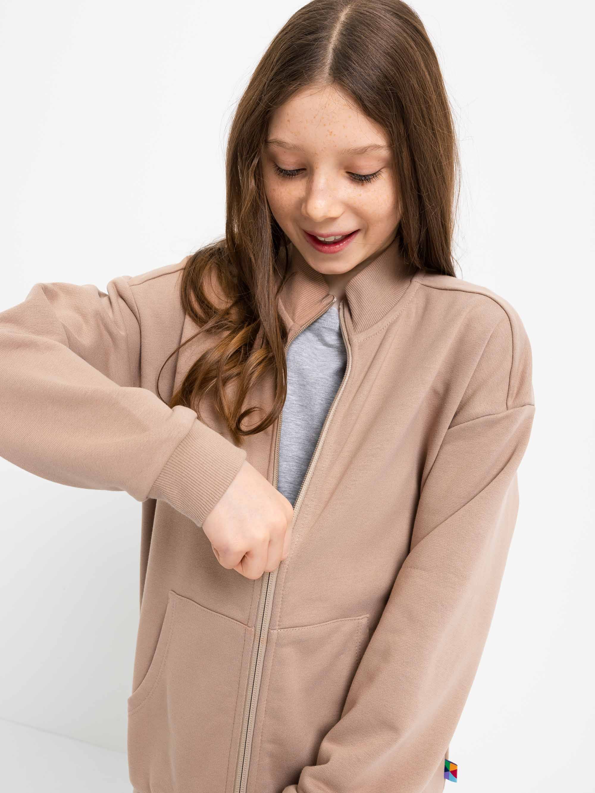 Mocha mousse bluza rozpinana ze stójką