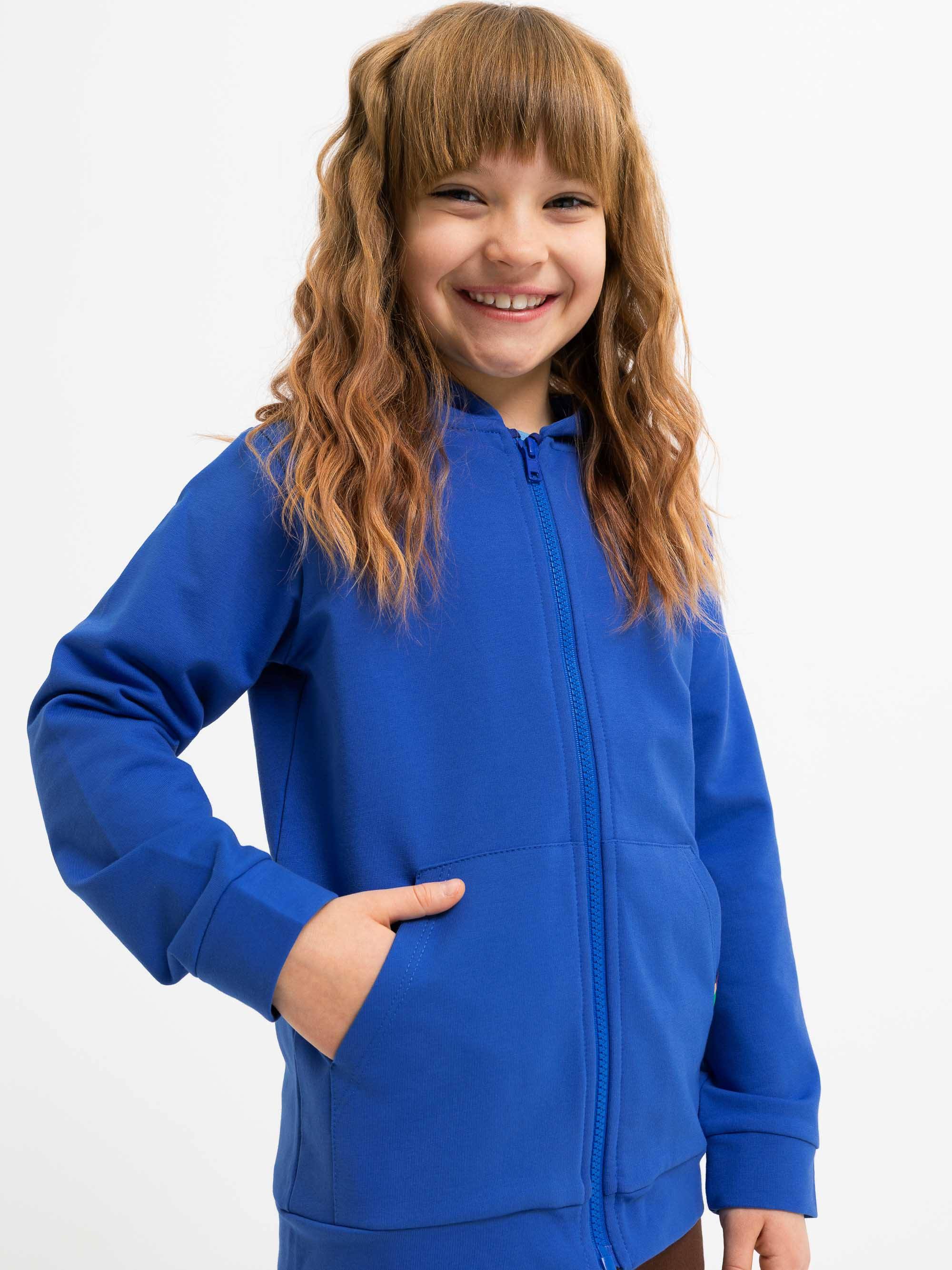 Niebieska bluza z kapturem