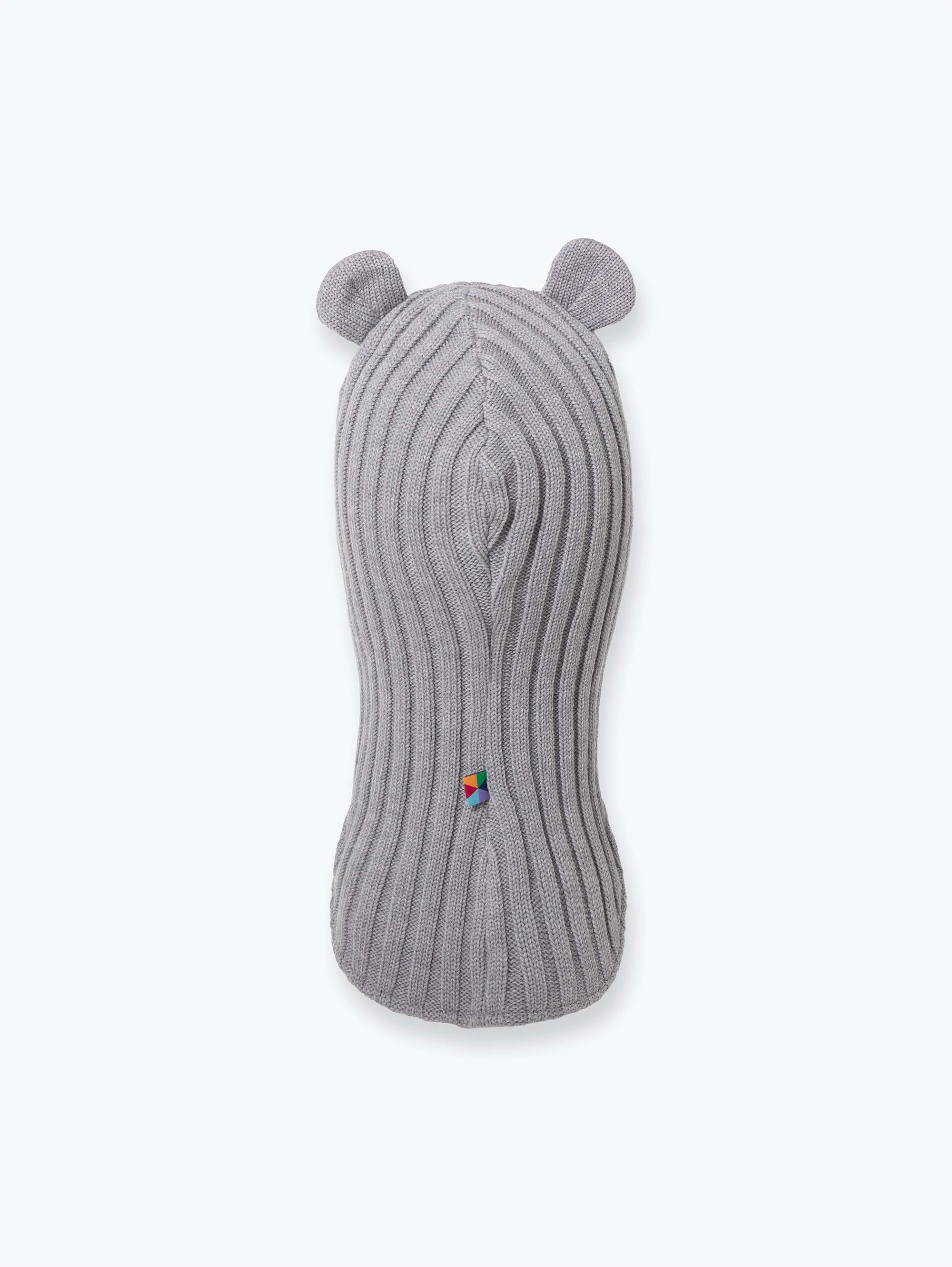 Szara kominiarka merino z uszkami