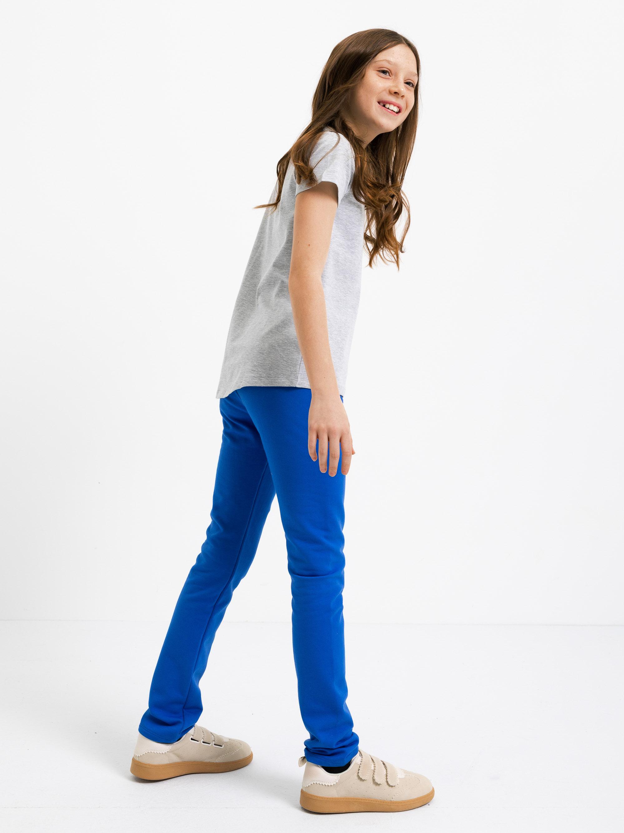 Niebieskie legginsy z meszkiem Junior