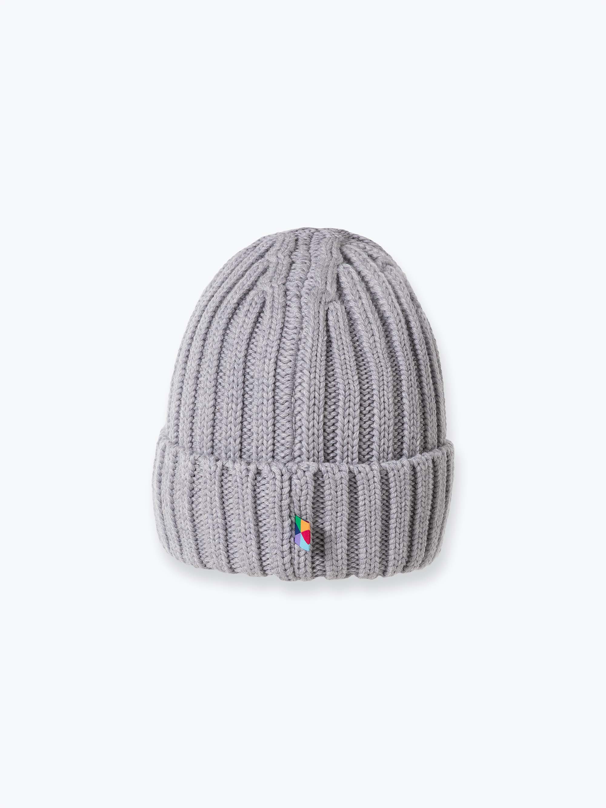 Szara czapka merino o grubym splocie