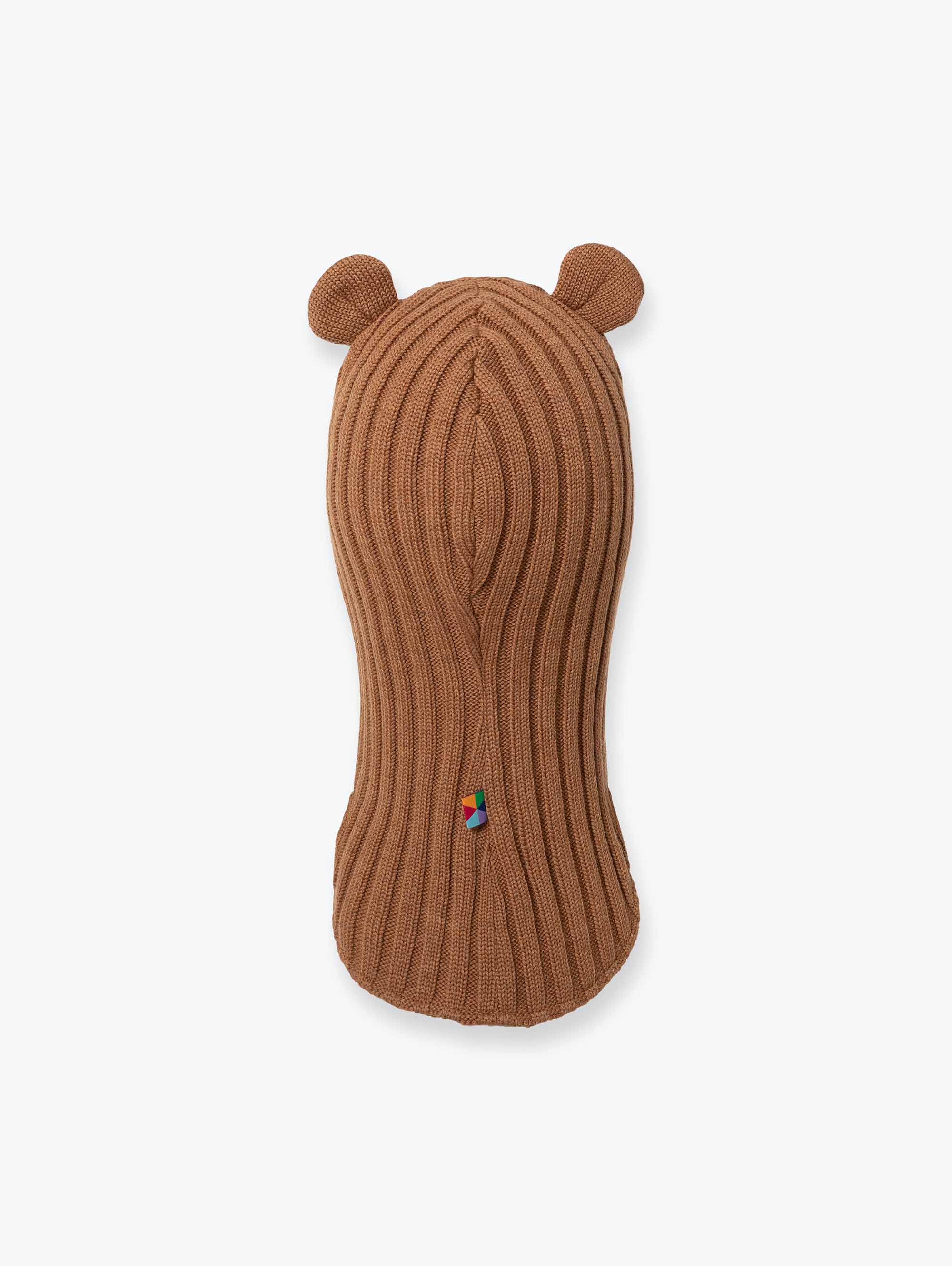 Karmelowa kominiarka merino z uszkami
