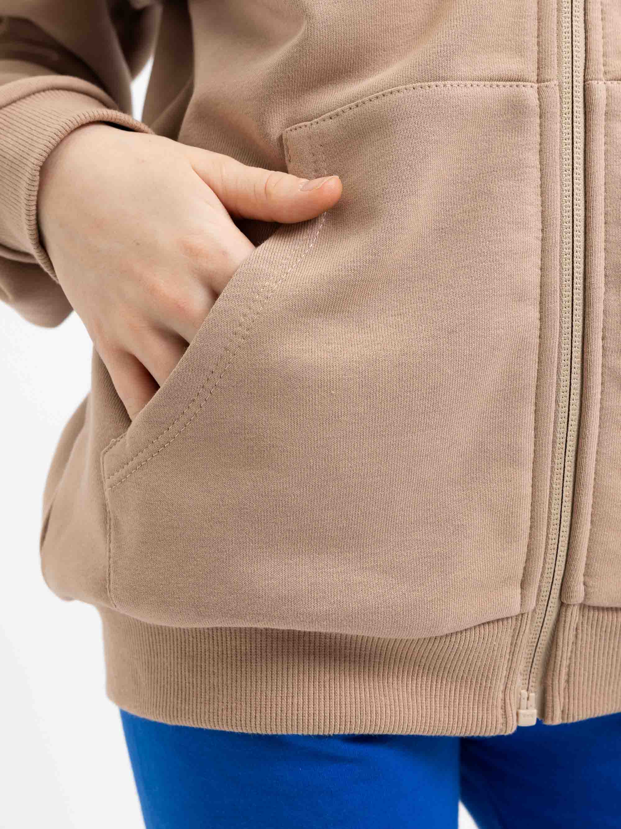 Mocha mousse bluza rozpinana ze stójką Junior