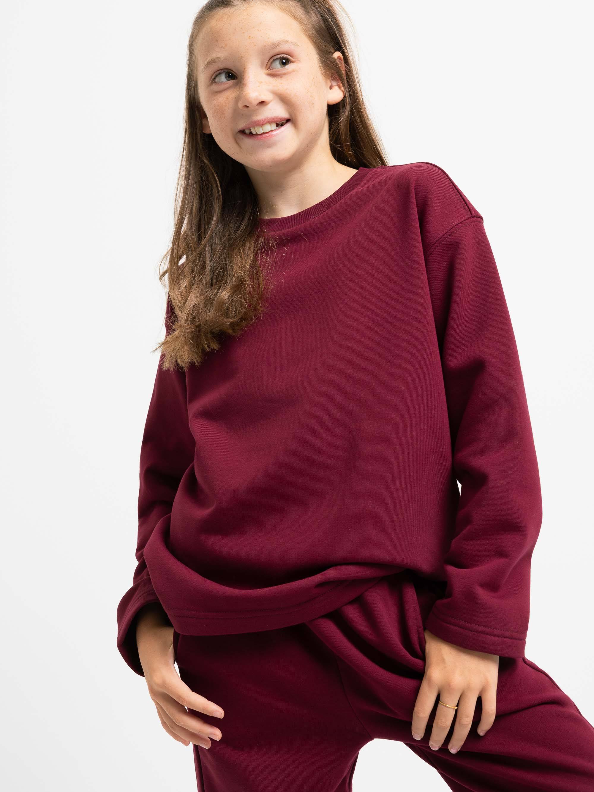 Bordowa bluza dresowa o prostym kroju Junior