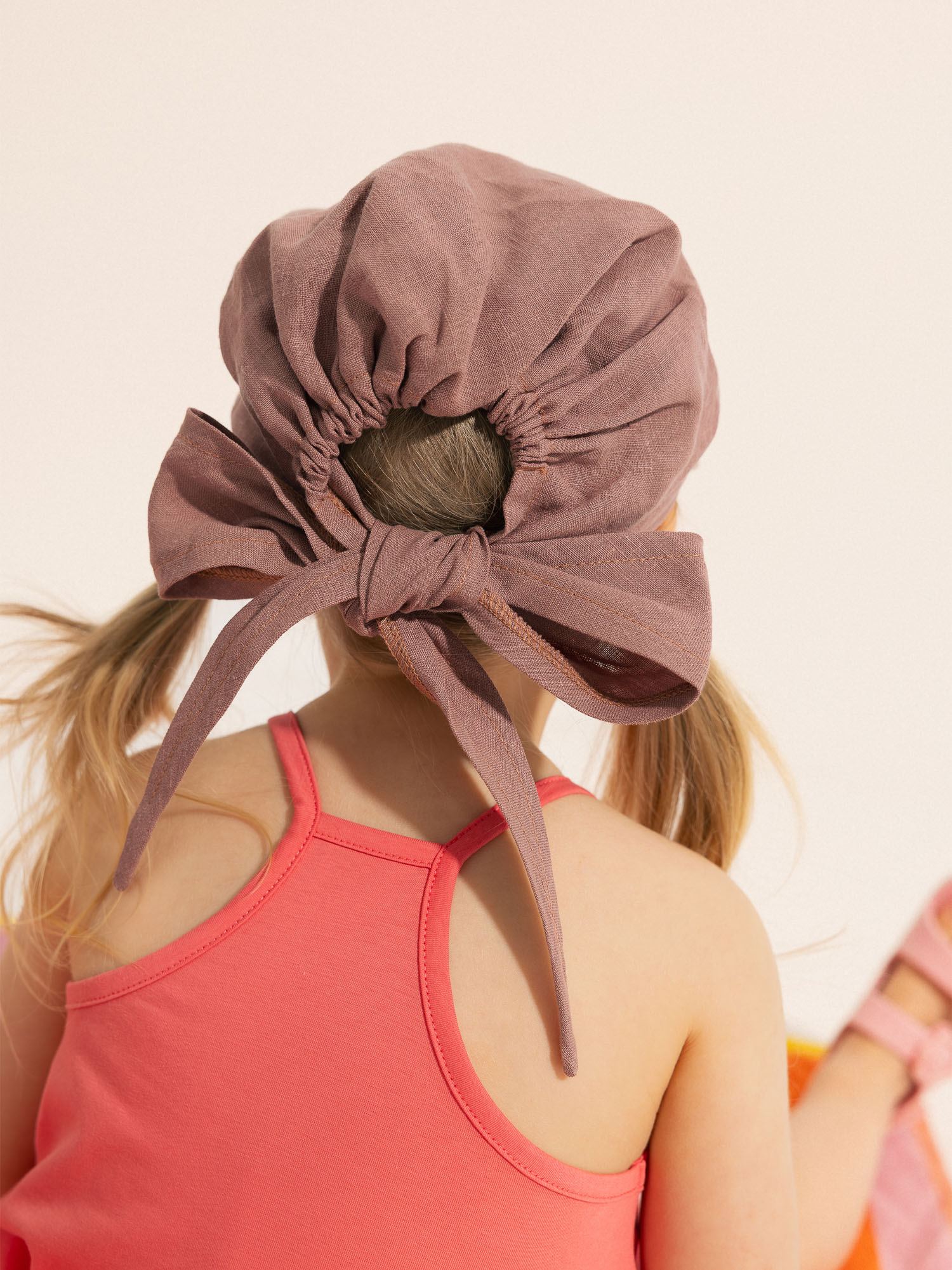 Wrzosowa bandana lniana