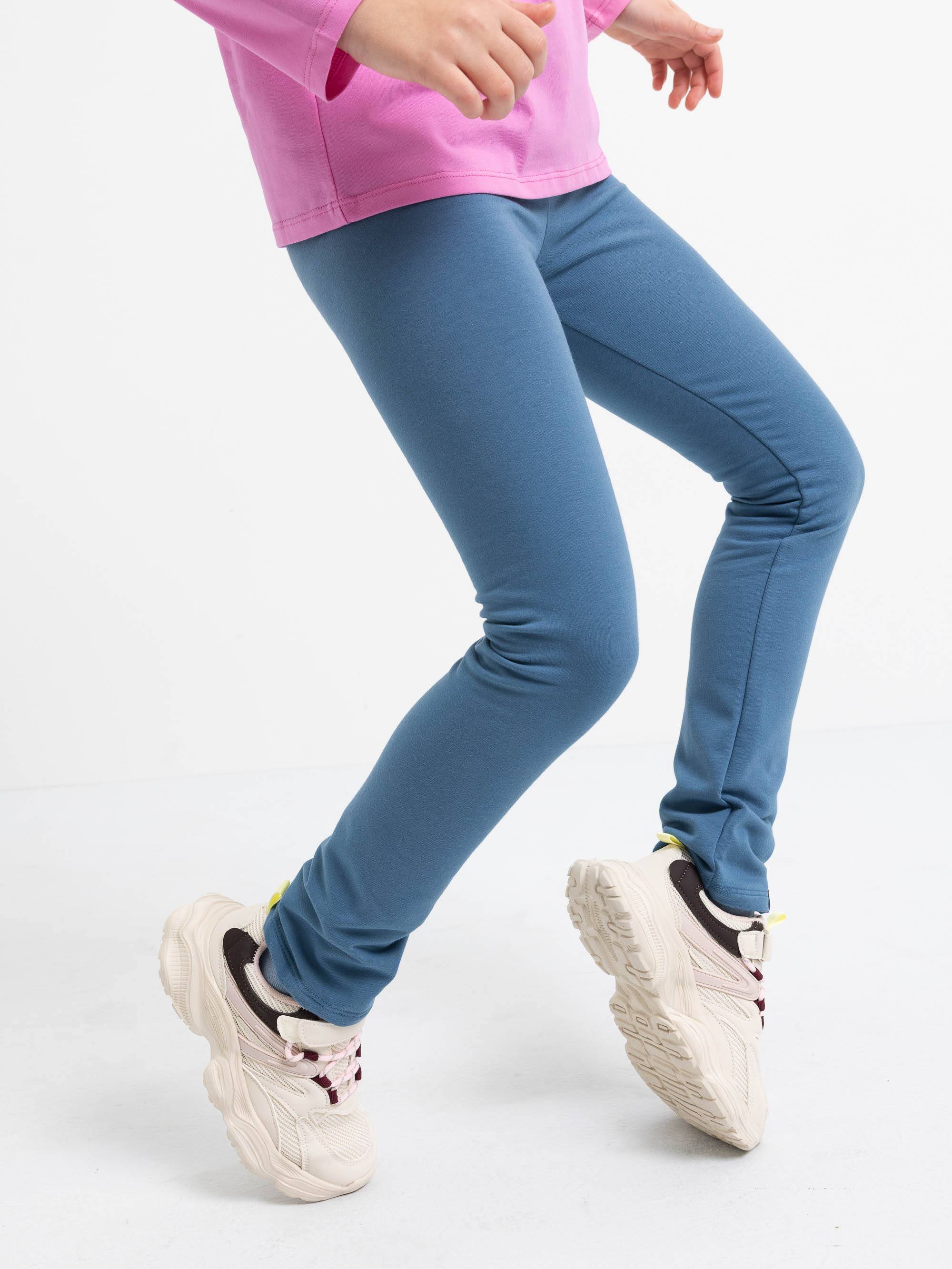 Ciemnoniebieskie legginsy z meszkiem
