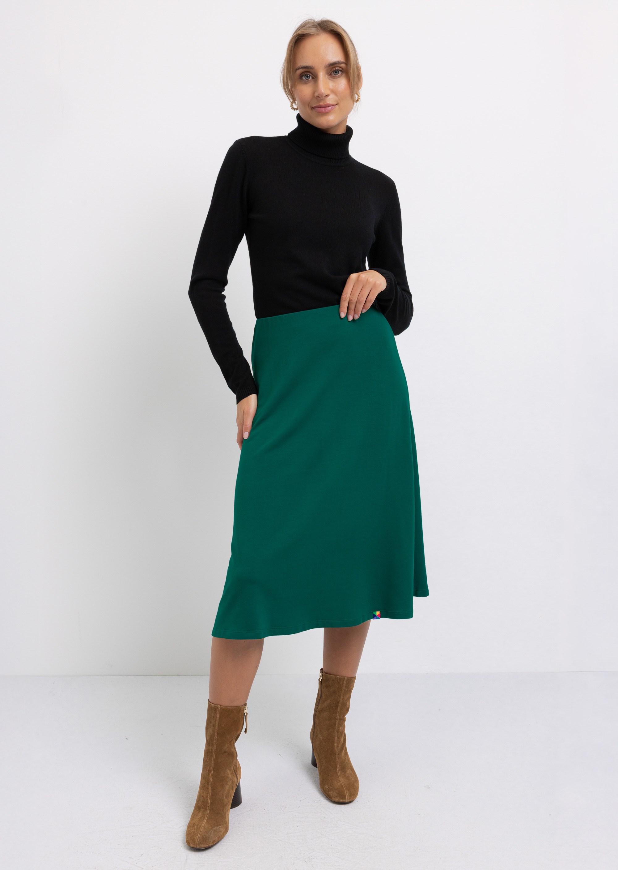 Czarny golf z wełny merino damski