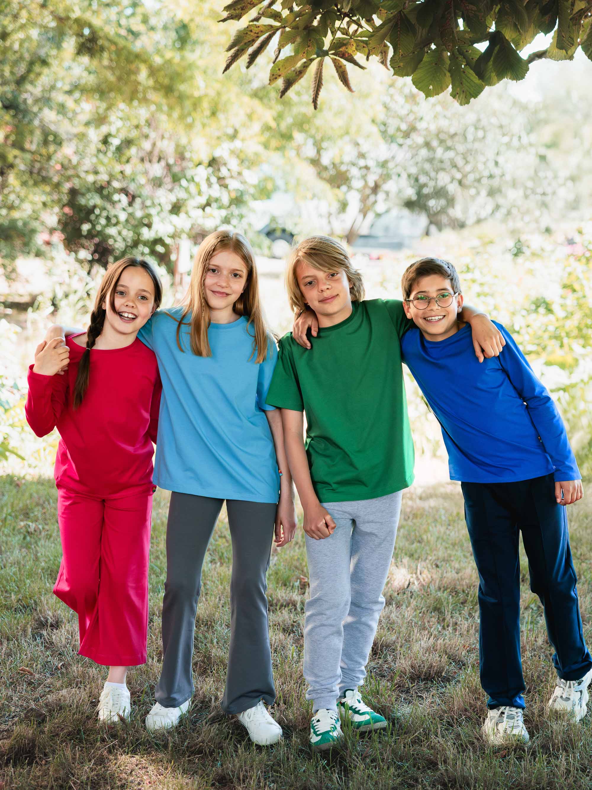 Ciemnozielony T-shirt ze ściągaczem Junior