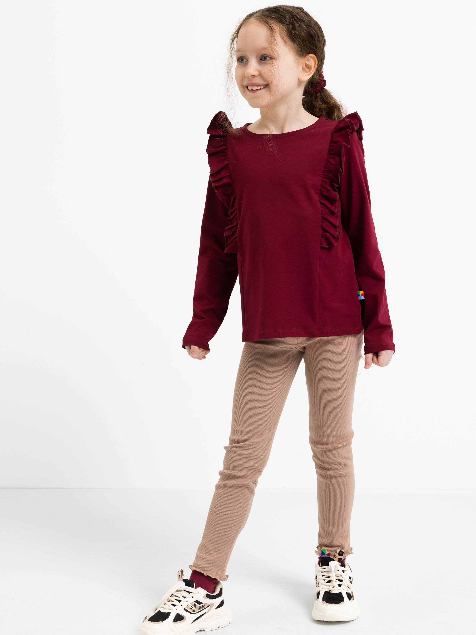 Mocha mousse legginsy prążkowane Junior