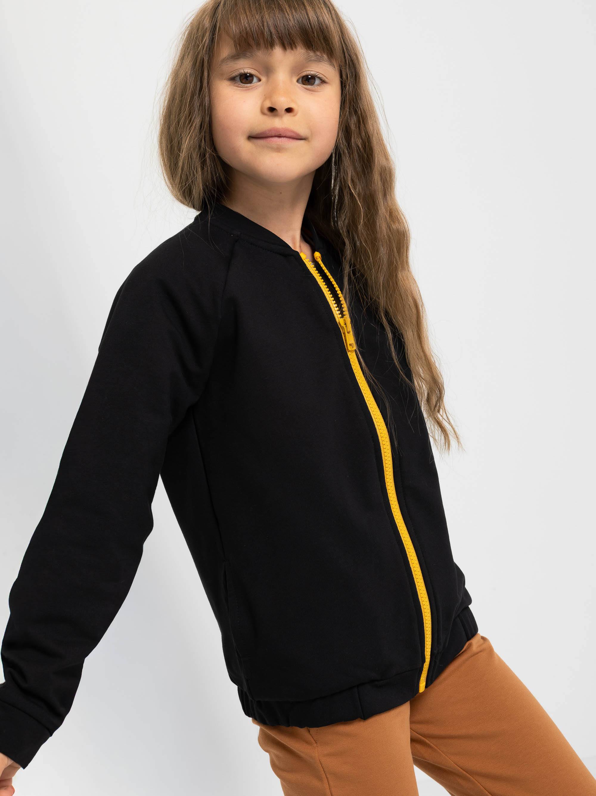Czarna bluza na zamek Junior