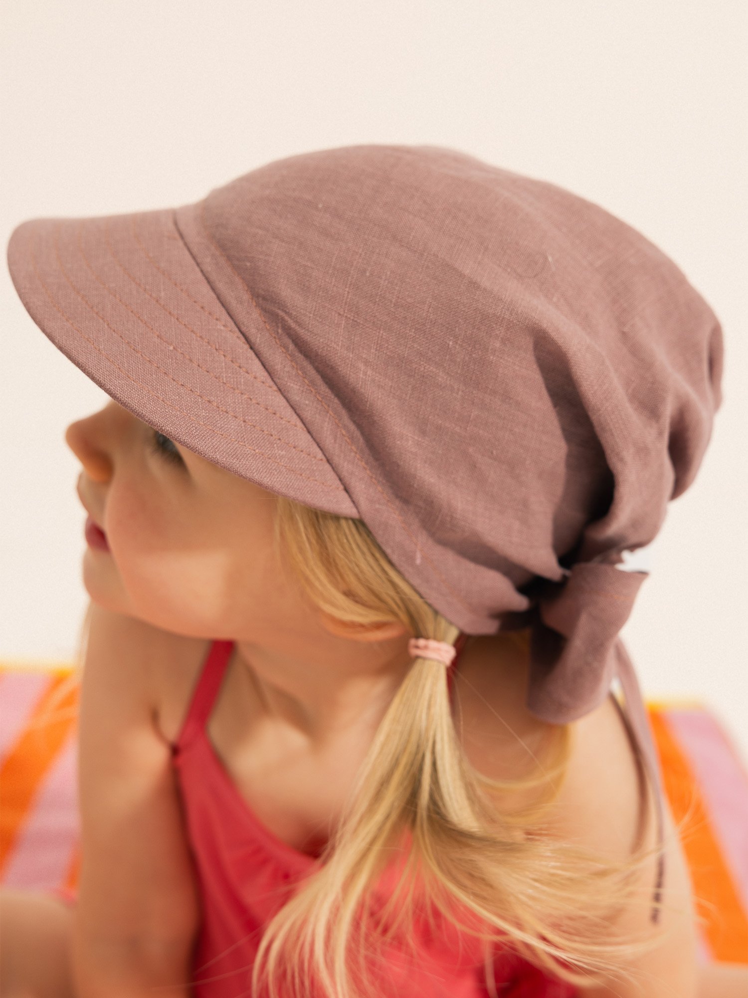 Wrzosowa bandana lniana