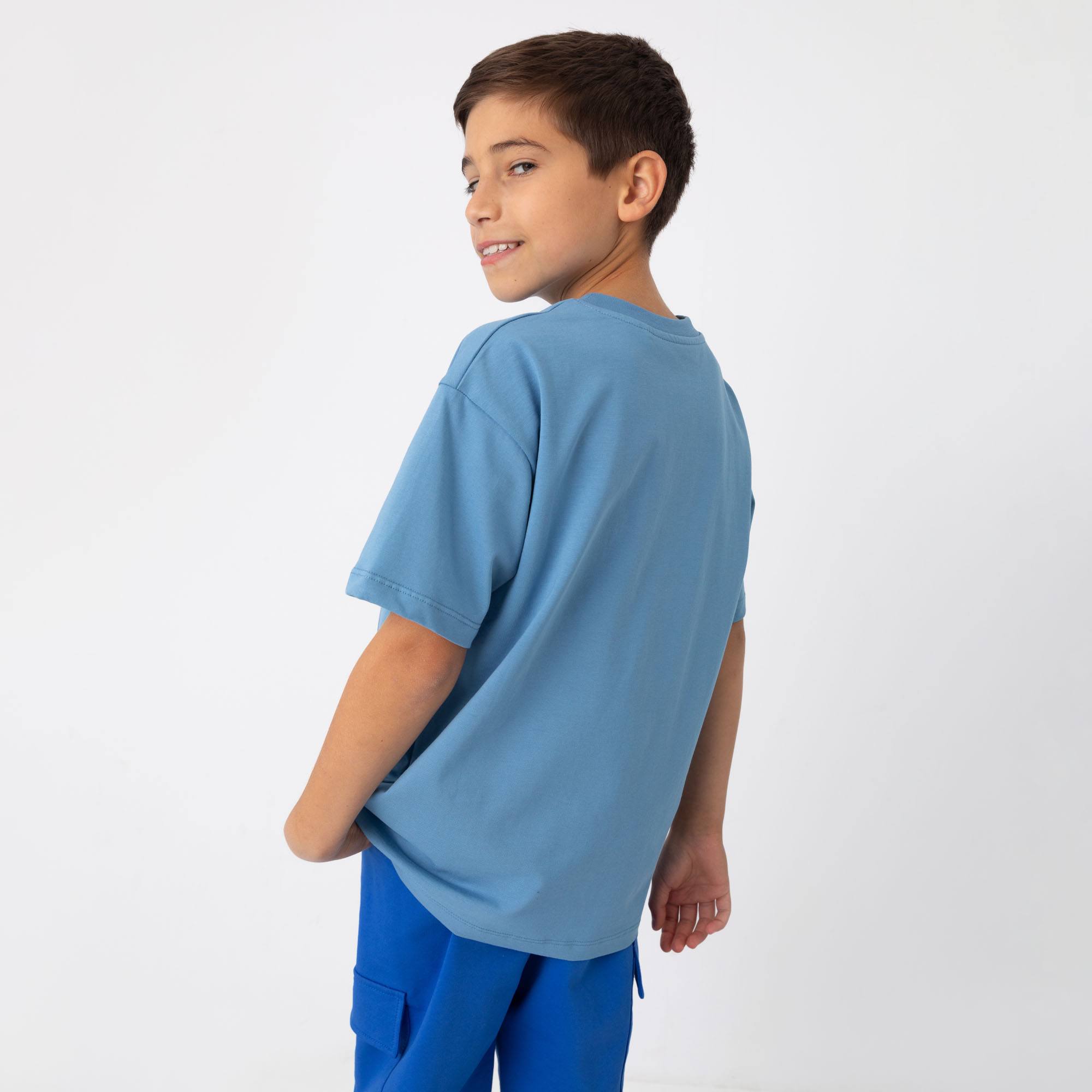 Błękitny T-shirt oversize Junior