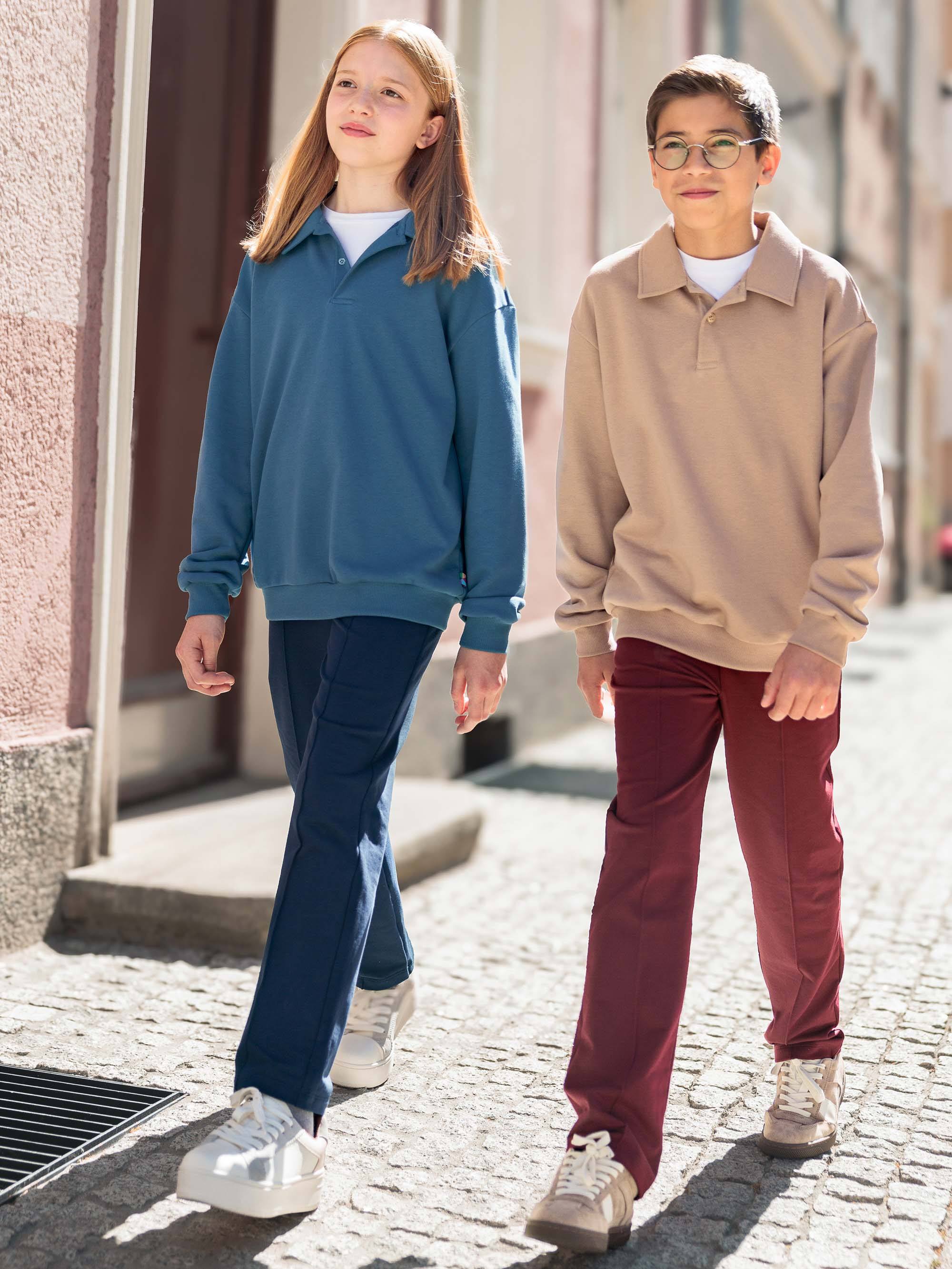 Mocha mousse bluza dresowa z kołnierzykiem Junior