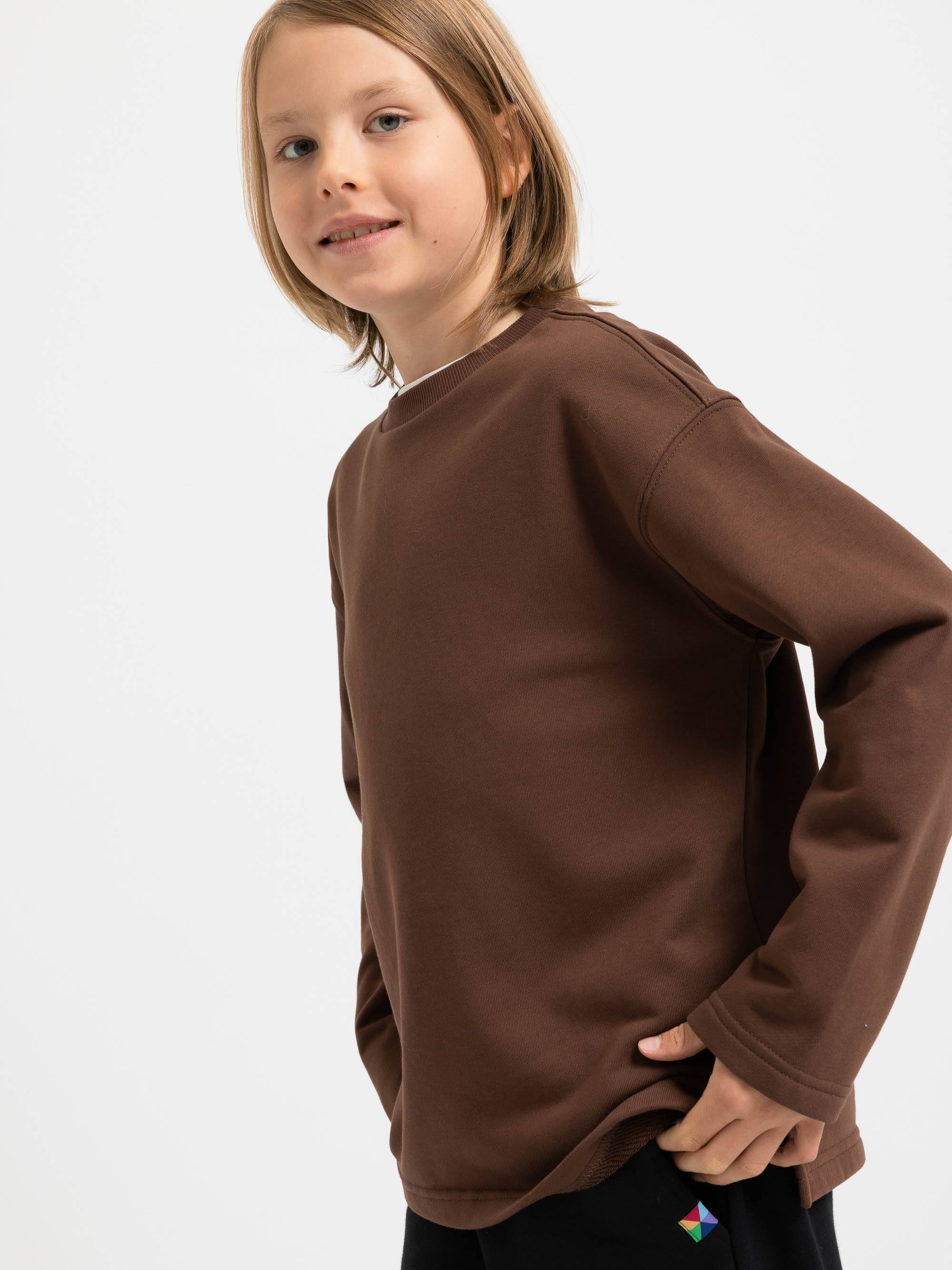 Brązowa bluza dresowa o prostym kroju Junior