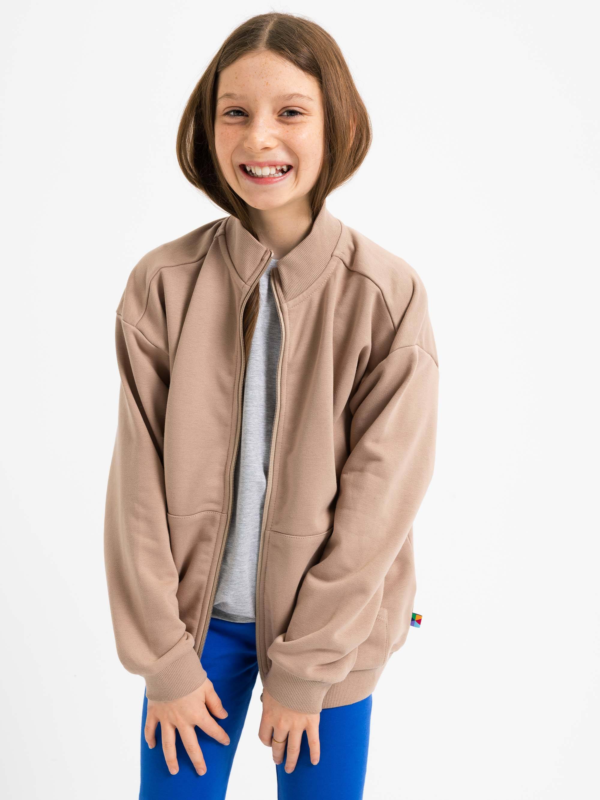Mocha mousse bluza rozpinana ze stójką
